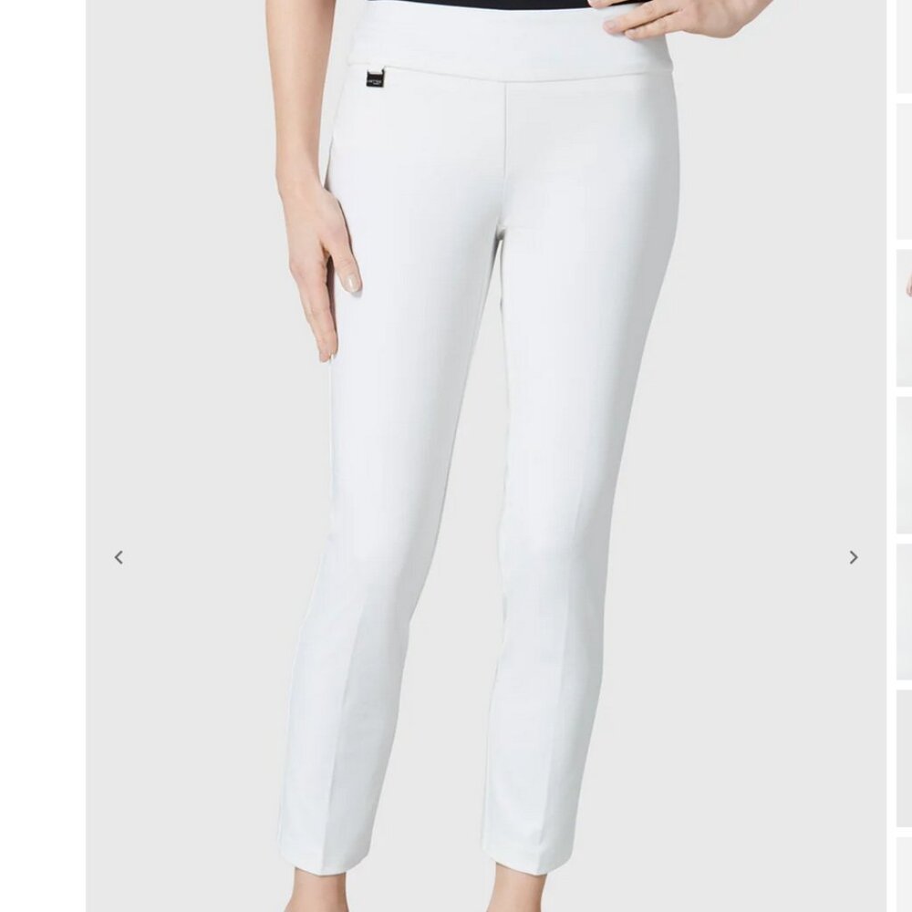 Lisette L Montreal Solid Magical Lycra 28" Ankle Pant, White, Size 14